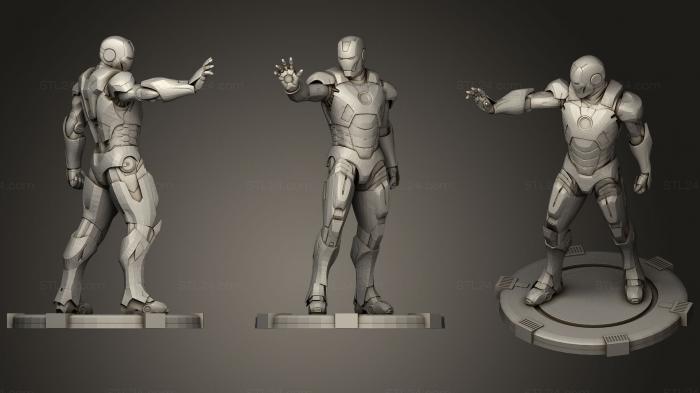 Статуэтки герои, монстры и демоны (Железный Человек Стреляет, STKM_0892) 3D модель для ЧПУ станка